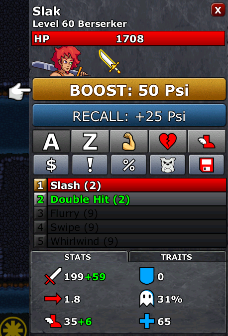 Battle Screen showing