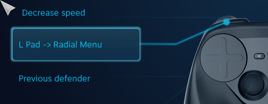 Defender's Quest Steam Controller Configuration Screen -- L Pad -> Radial Menu