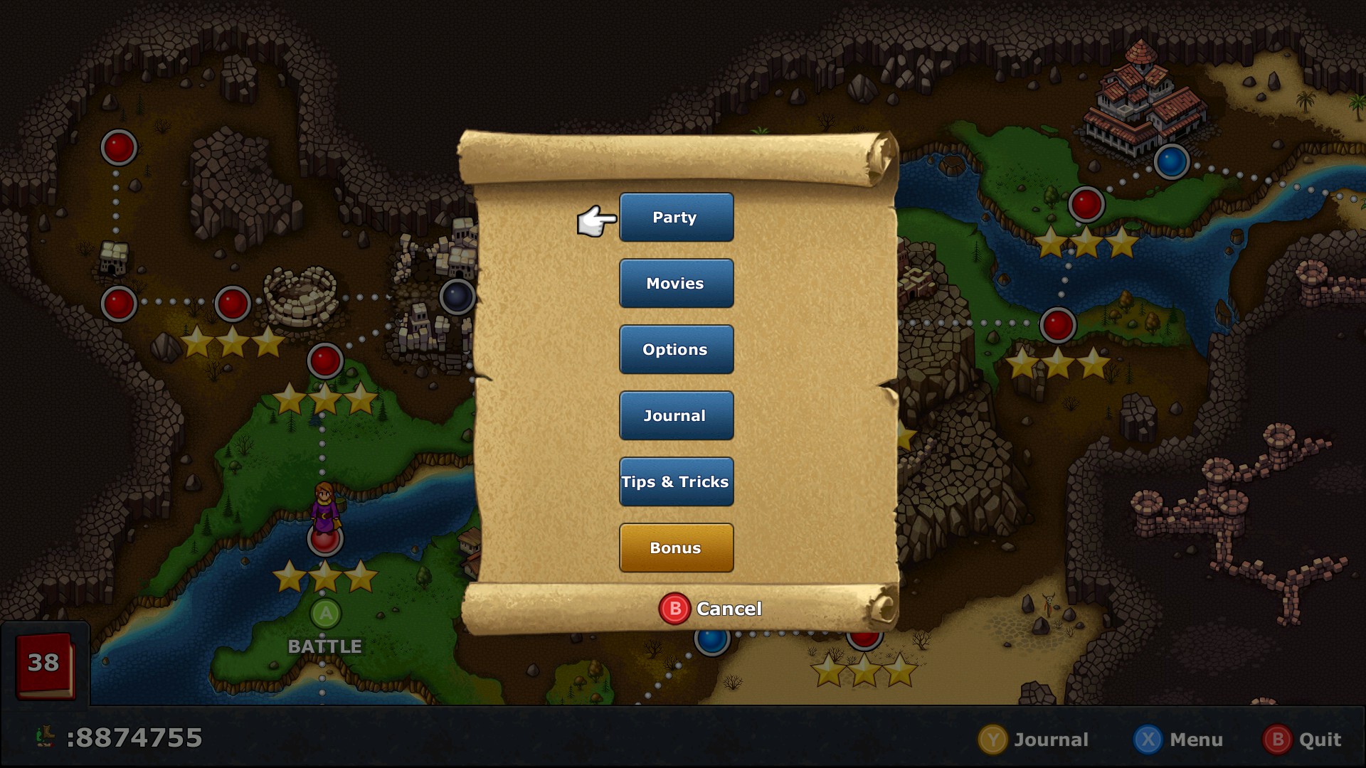 Overworld w/ Gamepad -- Modal menu Overworld w/ Gamepad -- Modal menu